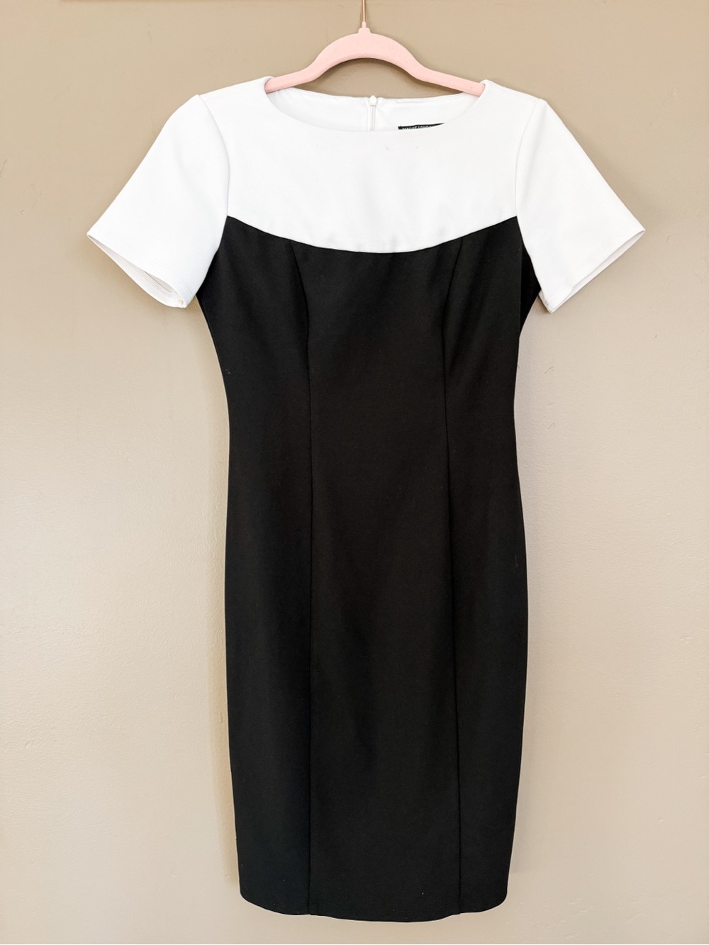 Maggy London Classic Black & White Sheath Dress